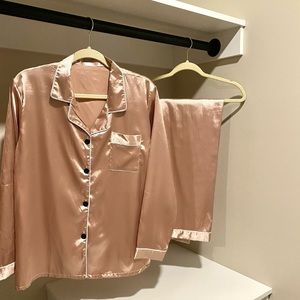 Faux silk champagne pajamas sizes S,M,L